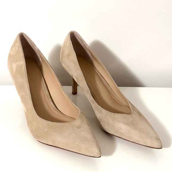 Veronica Beard Lisa Suede Point Toe Pumps Sandstone Nude 7 - Picture 3 of 7